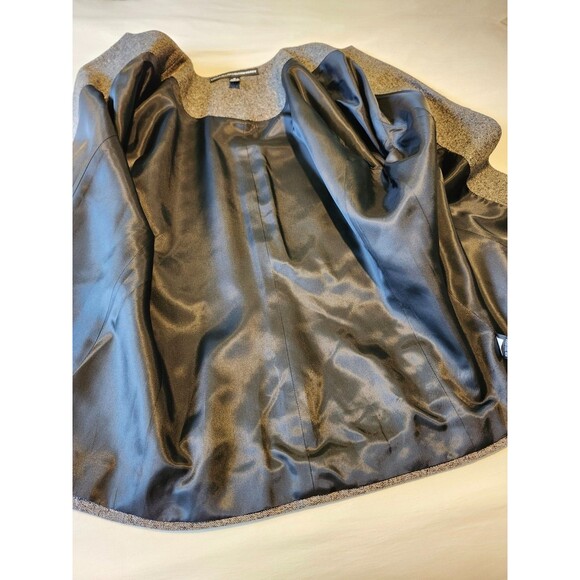 Ellen Tracy Wool Tweed Jacket Brown Black Ribbon Detail Sz 12 - Picture 11 of 12